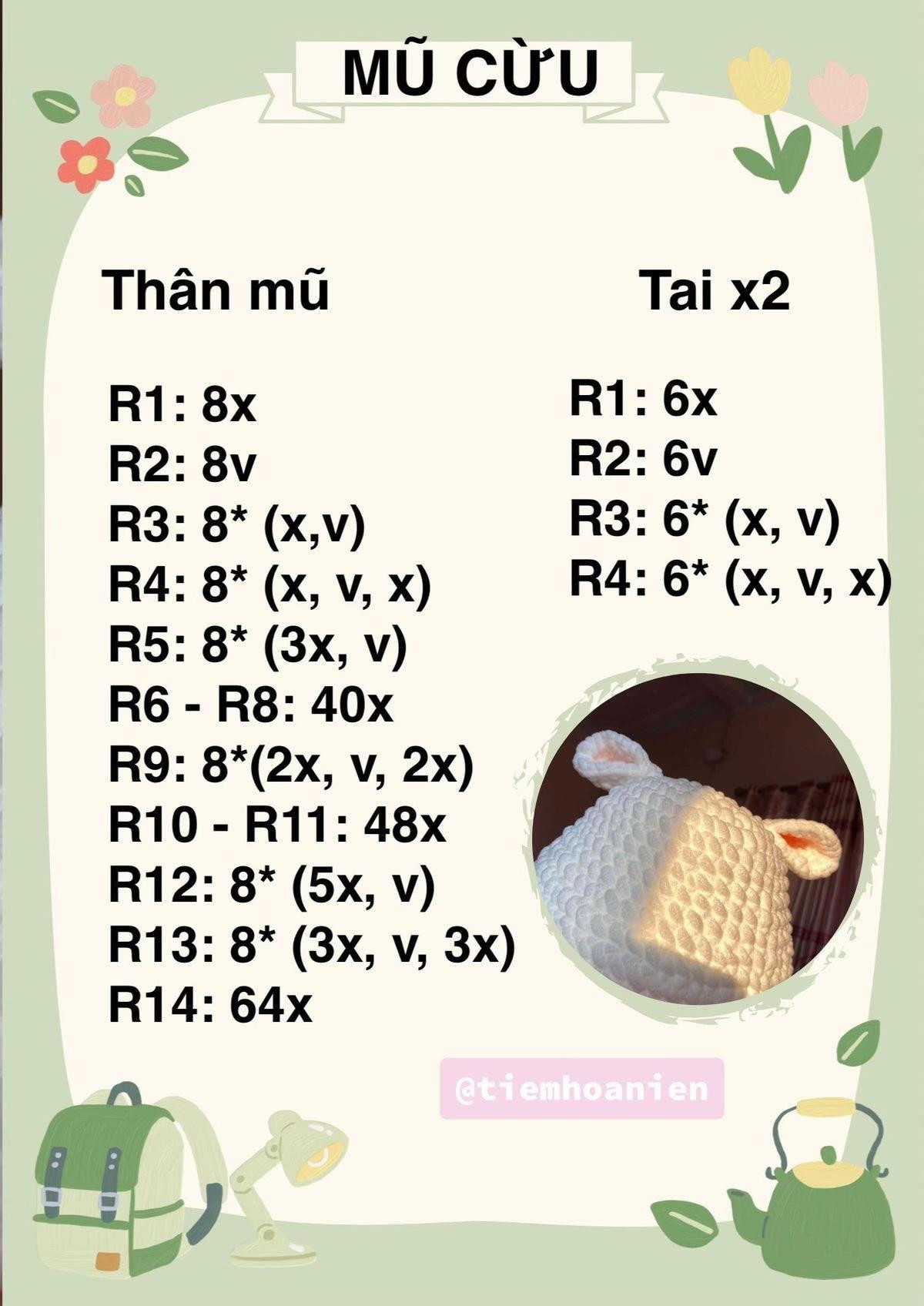 Crochet Hat Charts: Deer, Bunny, Kitty & Flower Bucket Hat Patterns