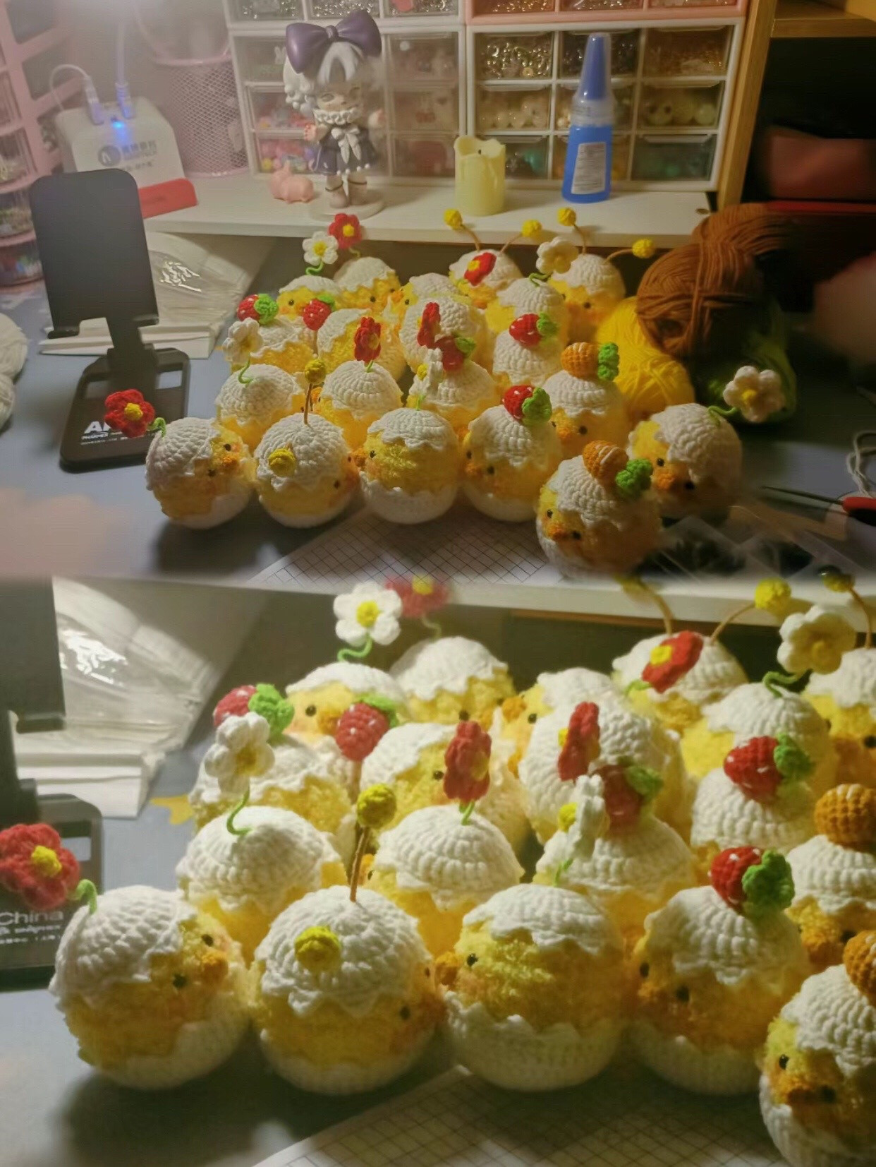 Crochet Hatching Chick Pattern with Eggshell