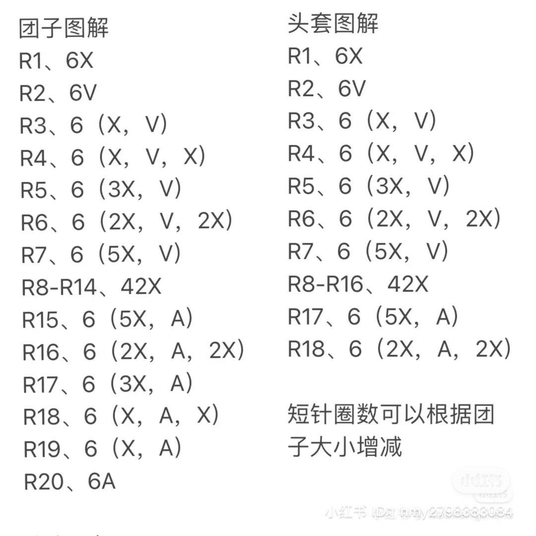 Crochet Heart Balloon Rabbit Dango Doll Pattern Chart
