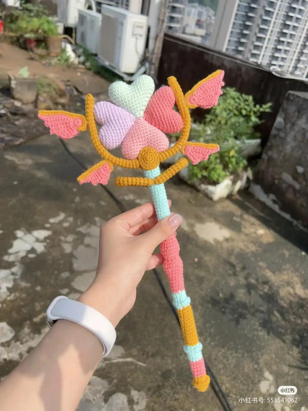 Crochet Heart Fairy Wand Pattern Chart with Wings