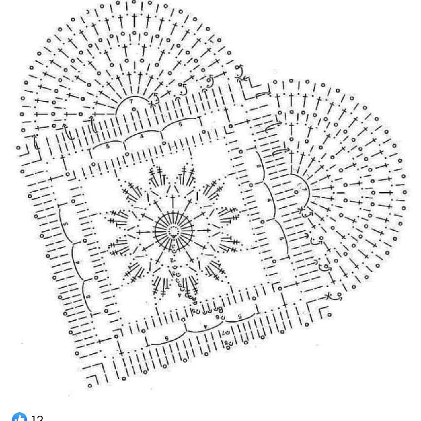 Crochet Heart Pattern with Rose Flower - Pink and Green Yarn Tutorial