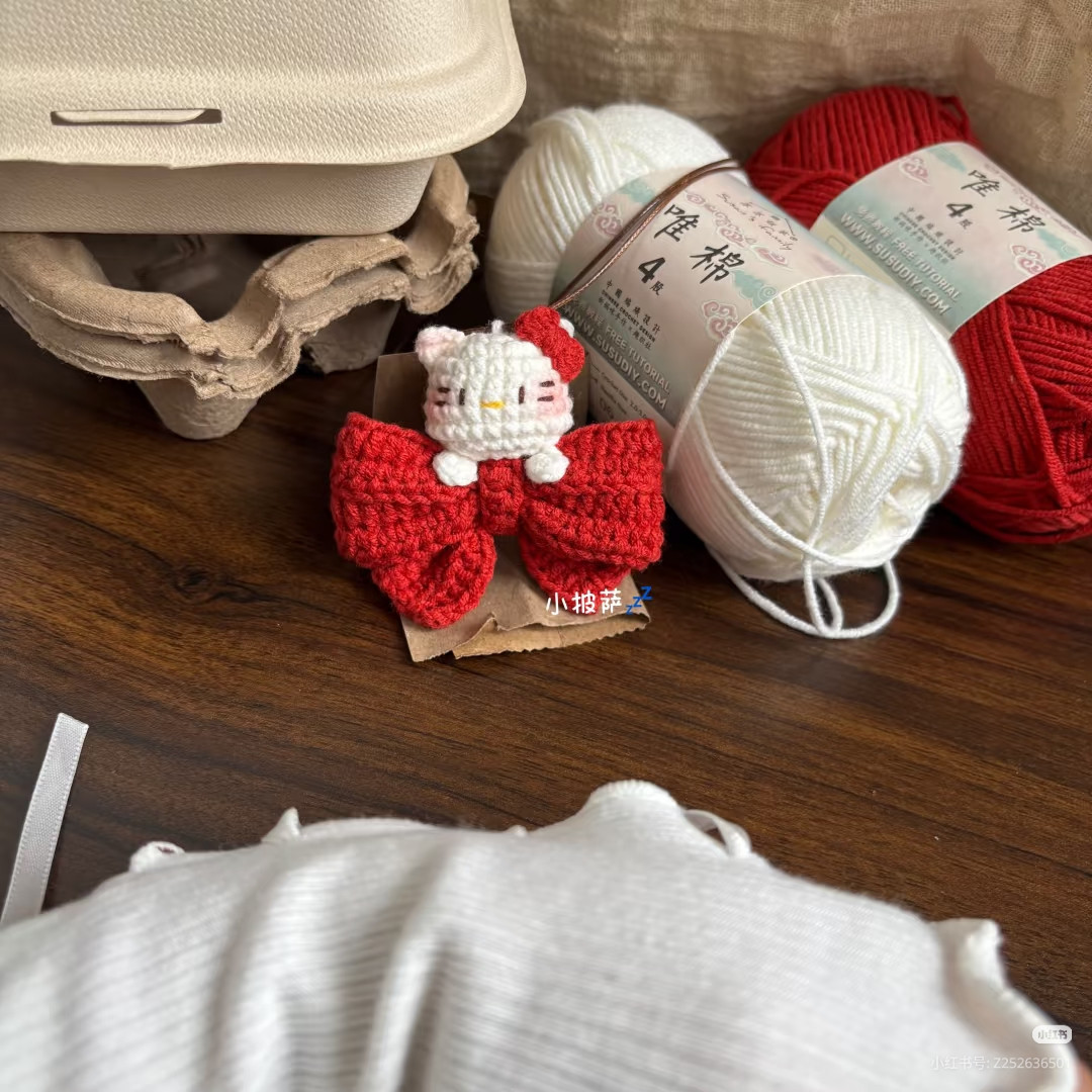 Crochet Hello Kitty Bow Amigurumi Pattern Chart