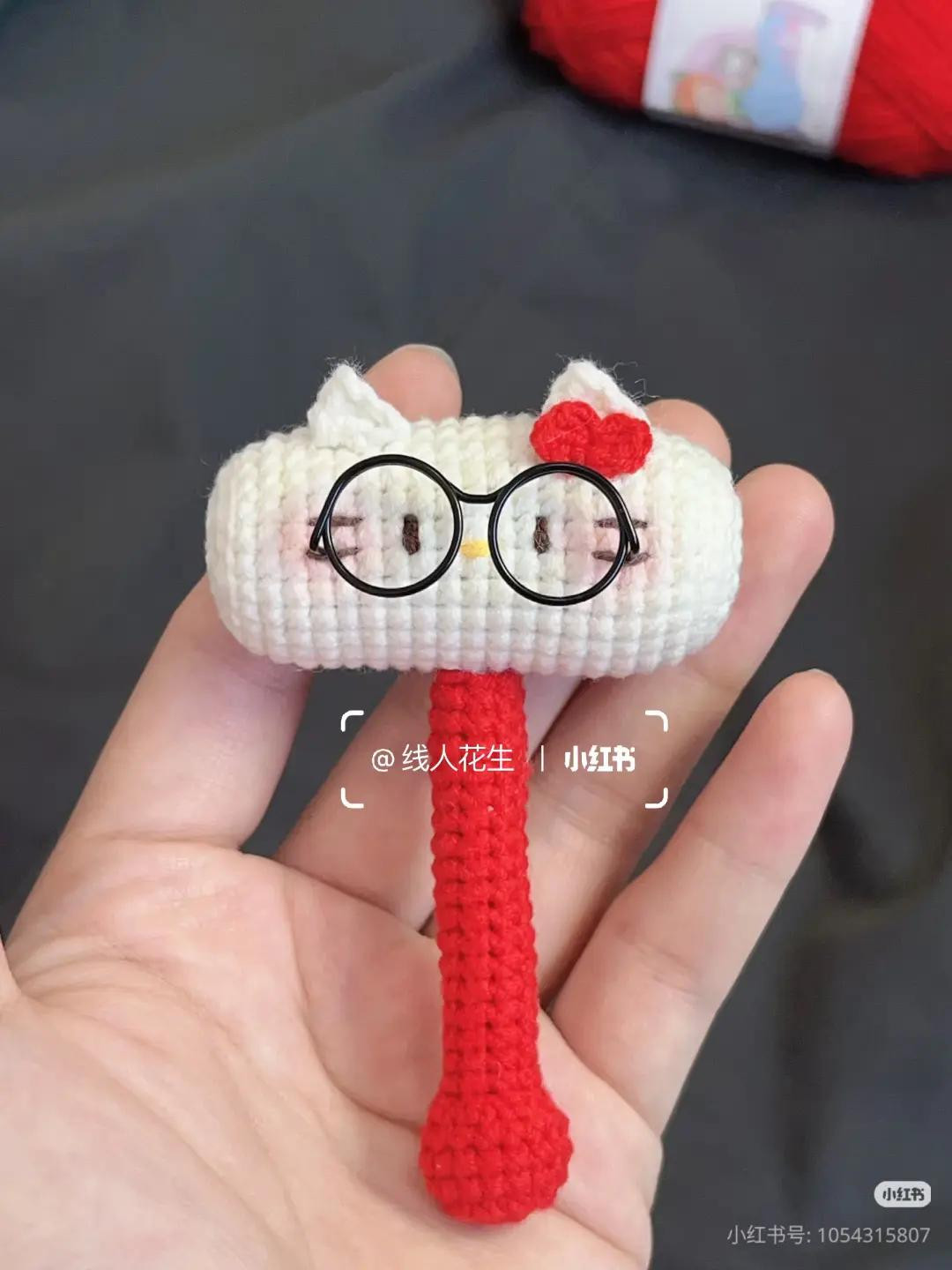 Crochet Hello Kitty Hammer Pattern with Chart Instructions