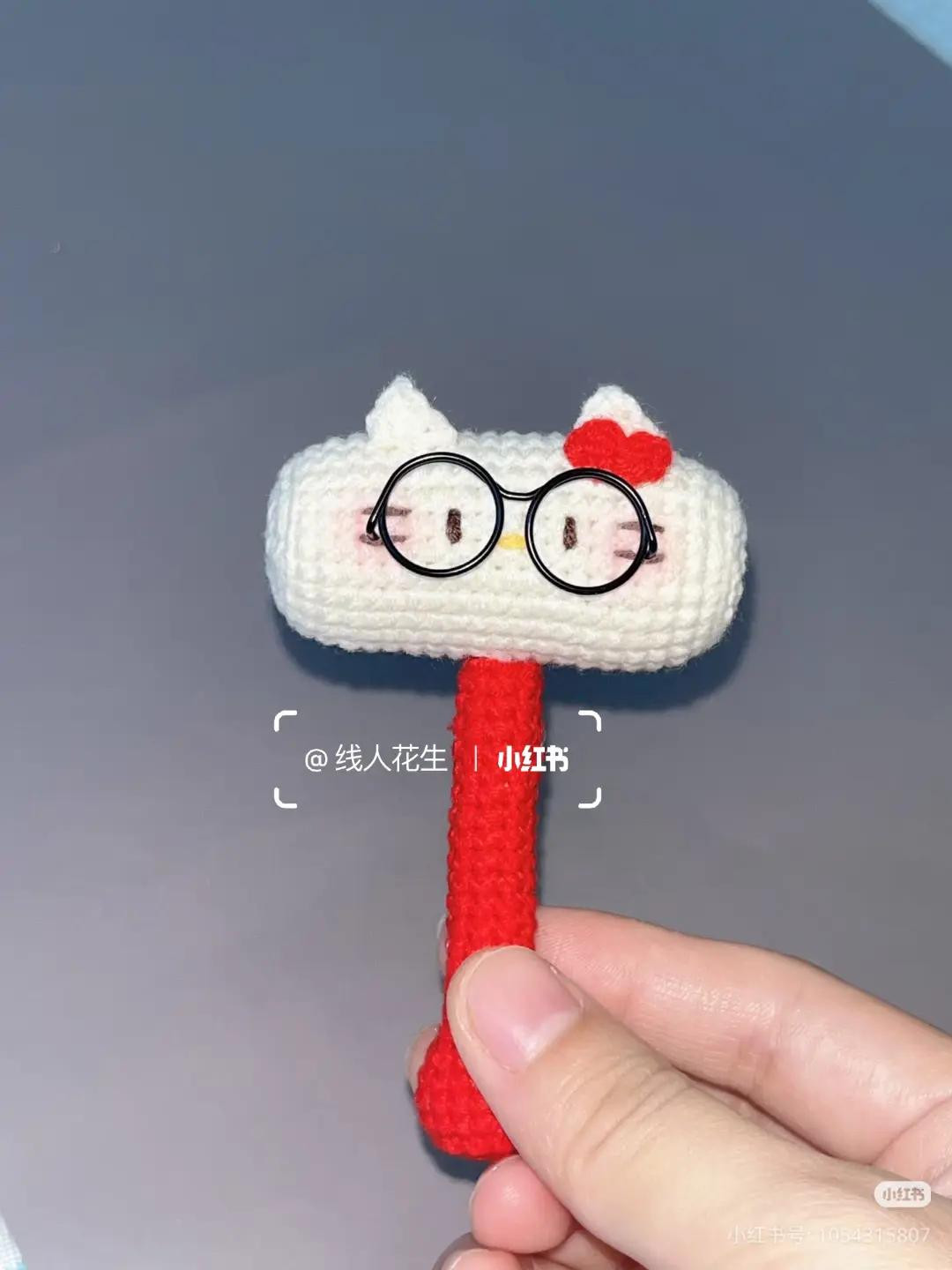 Crochet Hello Kitty Hammer Pattern with Chart Instructions