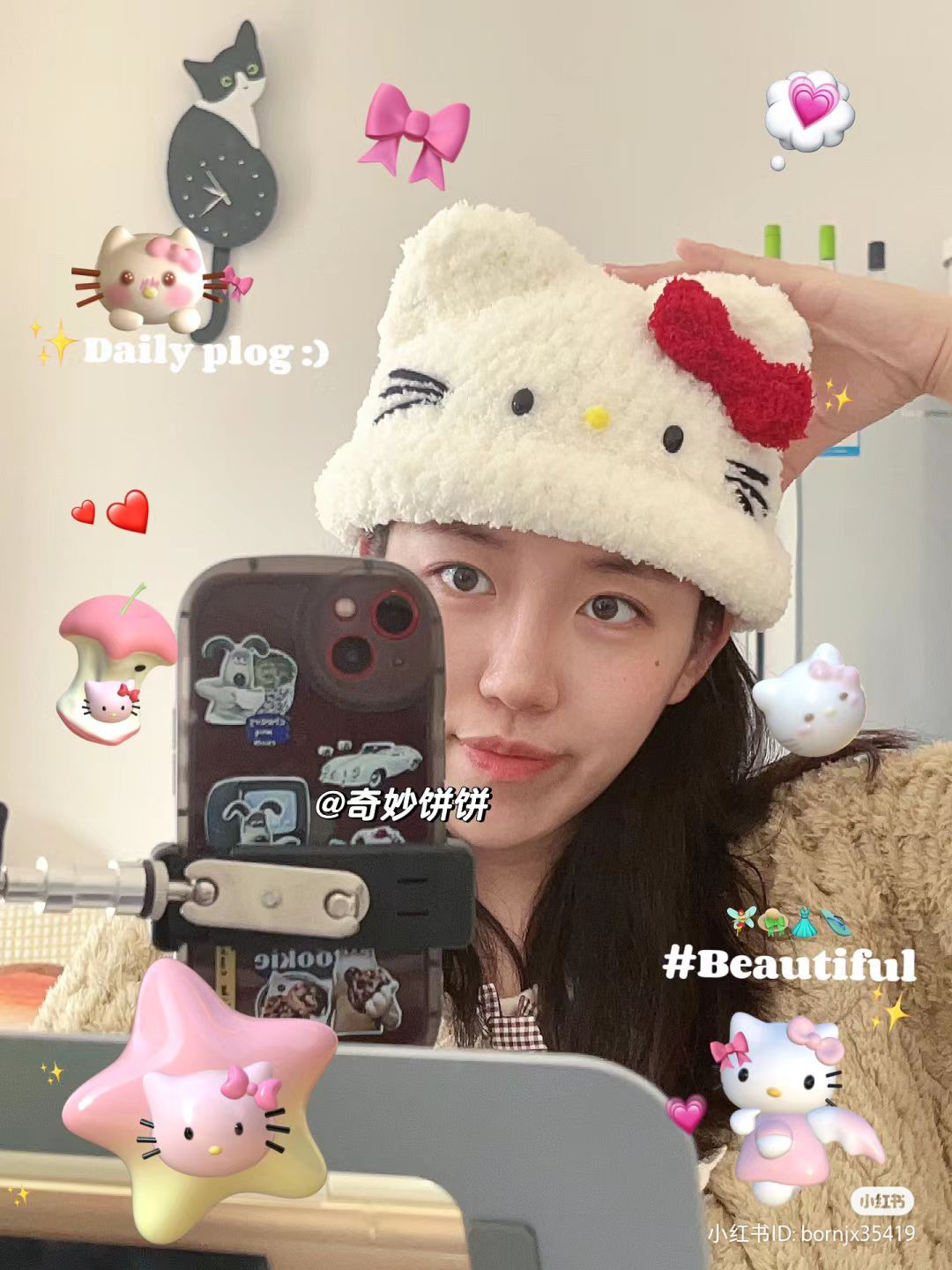 Crochet Hello Kitty Hat Pattern Tutorial with Instructions