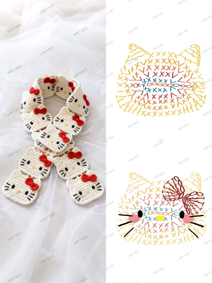 Crochet Hello Kitty Scarf Pattern Chart