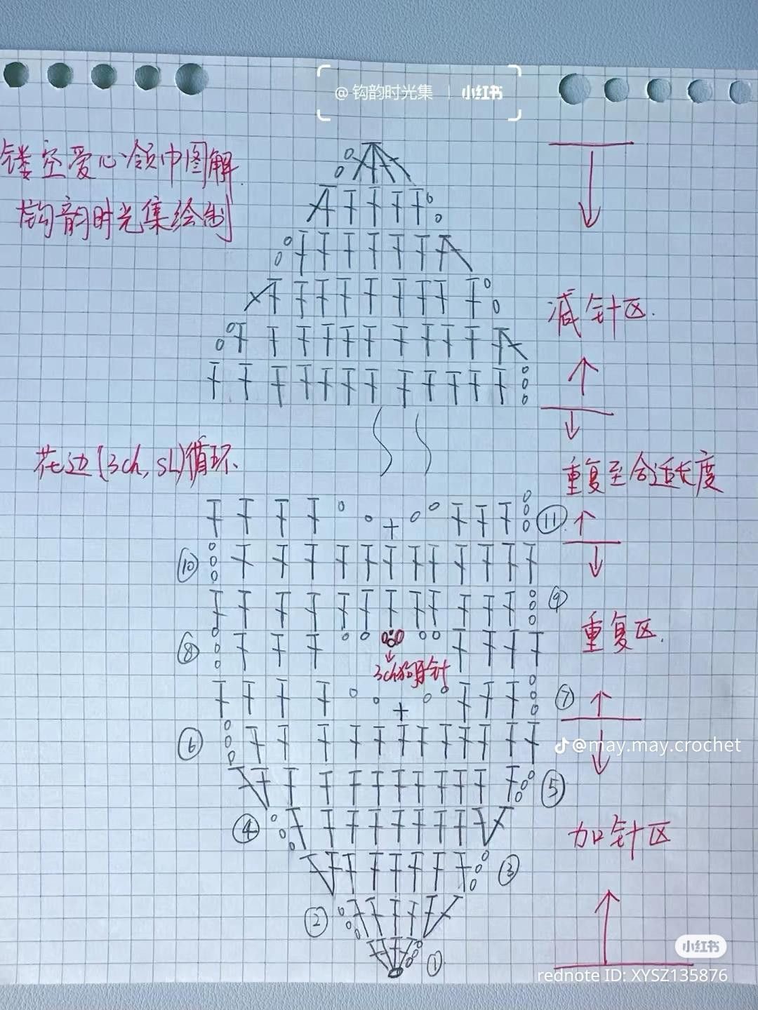 Crochet Hollow Heart Scarf Pattern and Tutorial