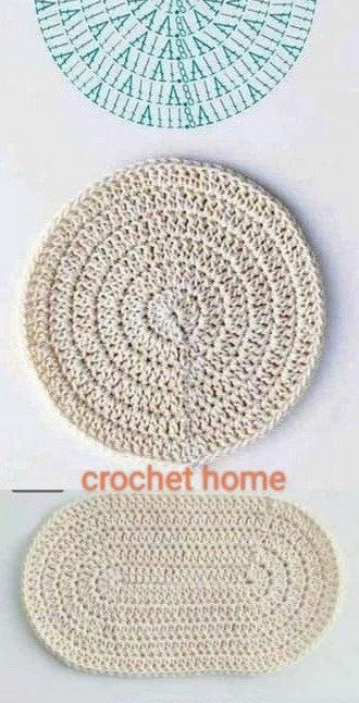 Crochet Home: Round, Oval, and Rectangle Coaster Patterns with Flat Charts