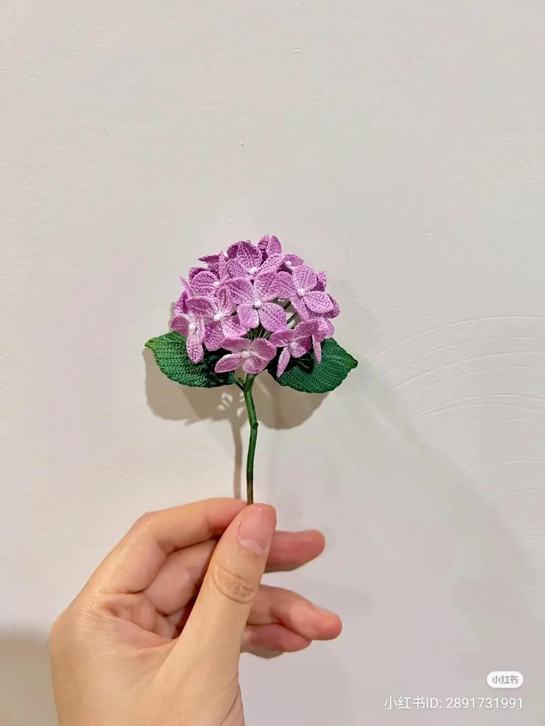 Crochet Hydrangea Flower and Leaf Pattern Chart