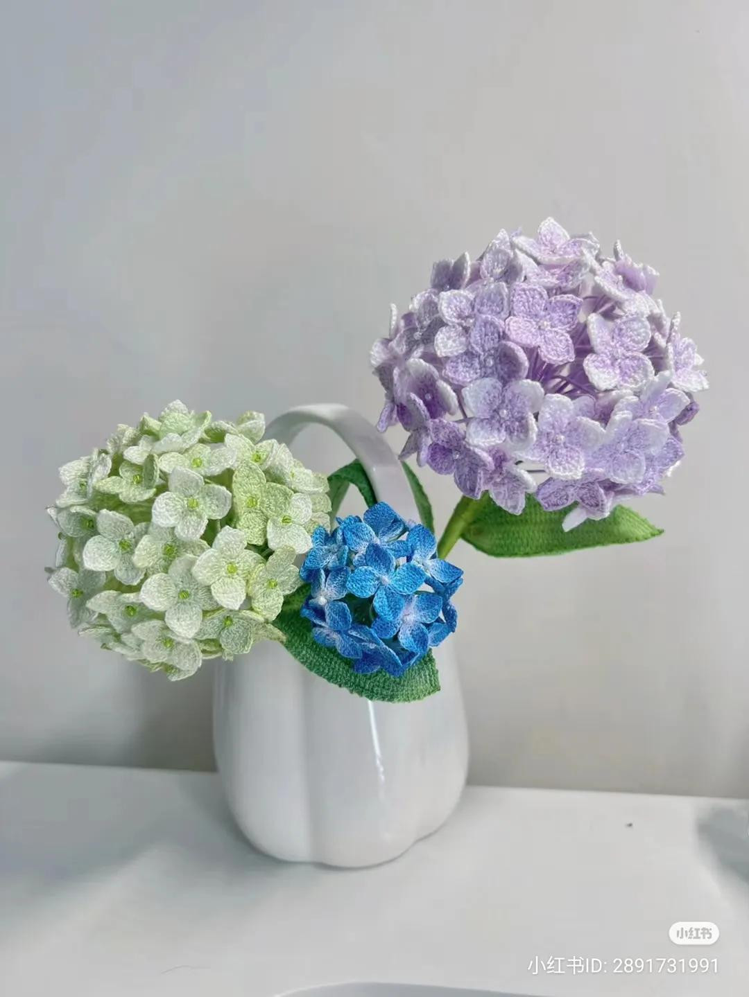 Crochet Hydrangea Flower and Leaf Pattern Chart