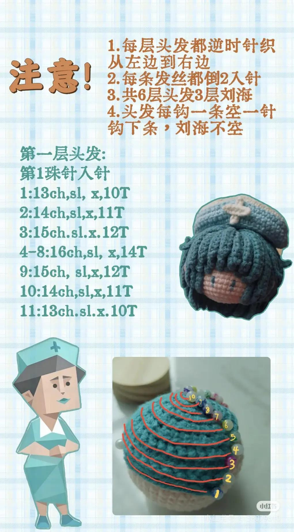 Crochet ISFJ Nurse Doll Pattern Chart Tutorial