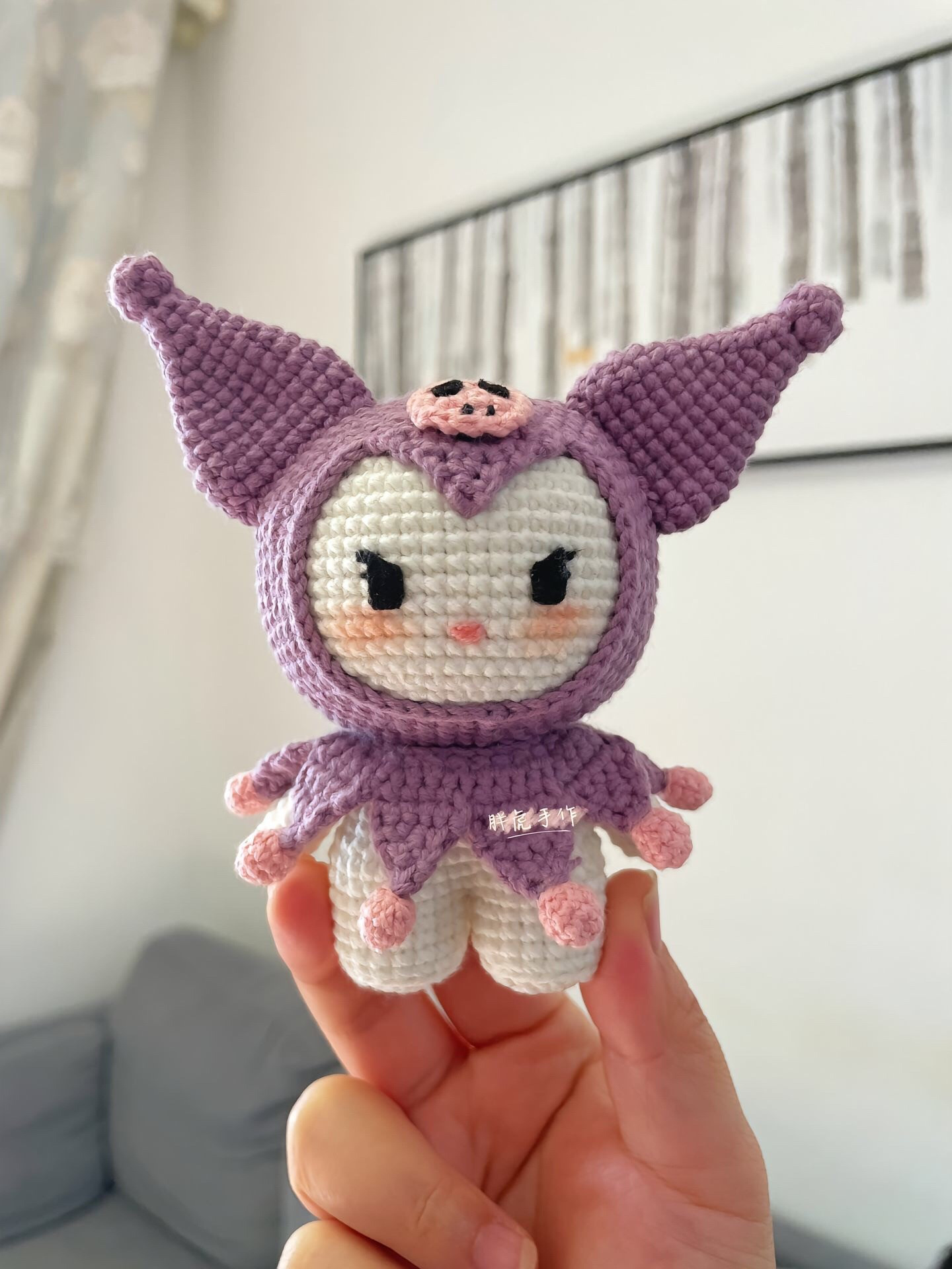 Crochet Kuromi Doll Pattern: Purple Amigurumi Chart