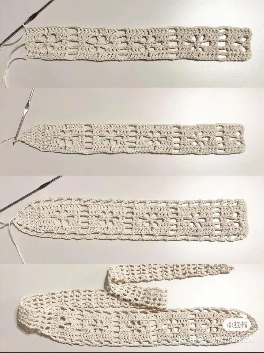 Crochet Lace Tie Pattern Chart - DIY Tutorial for Handmade Accessories