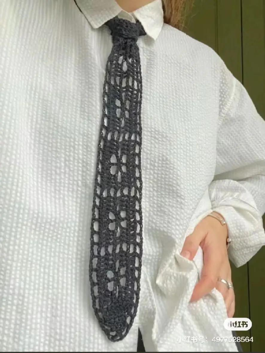 Crochet Lace Tie Pattern Chart - DIY Tutorial for Handmade Accessories