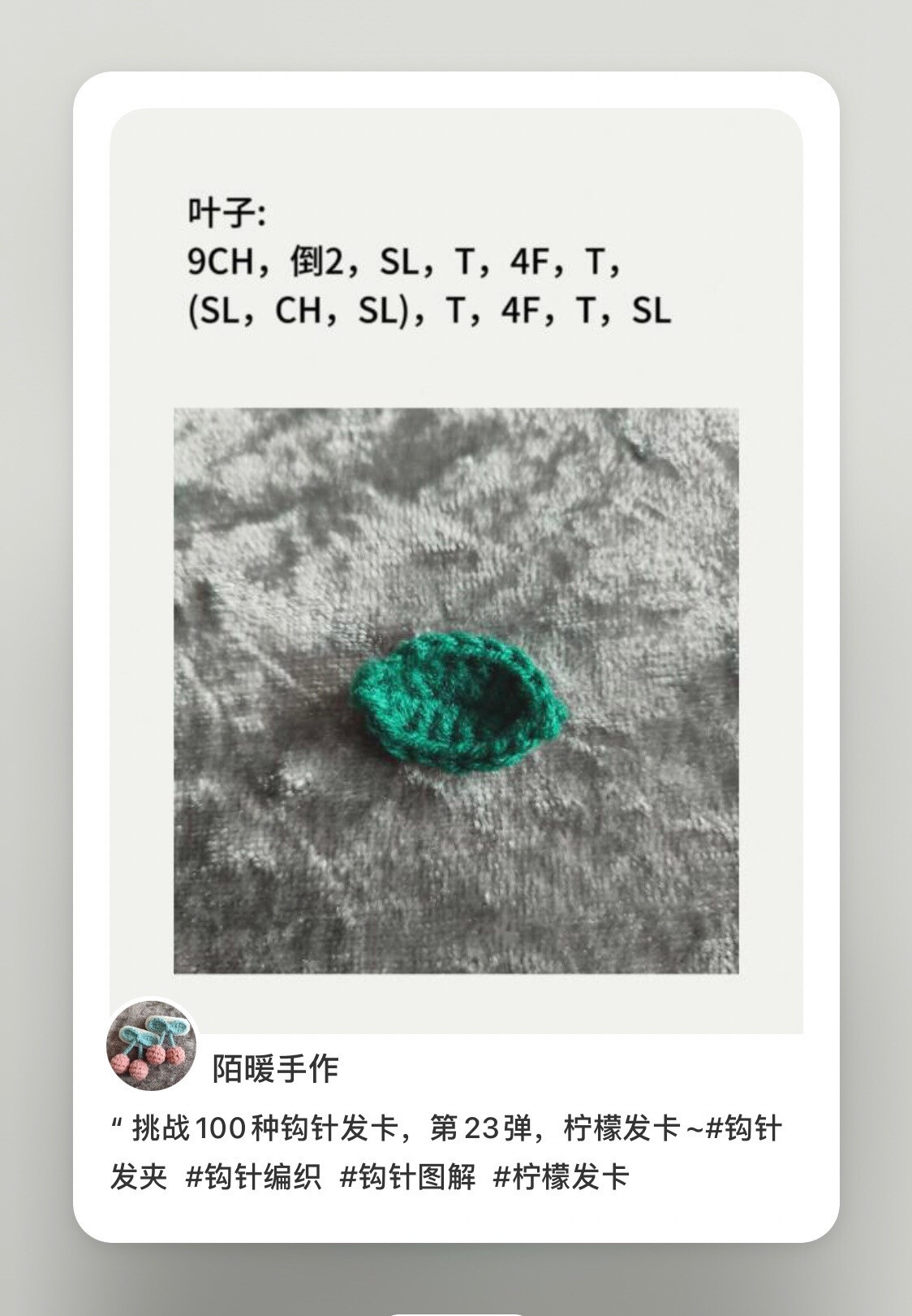 Crochet Lemon Hair Clip Pattern Tutorial