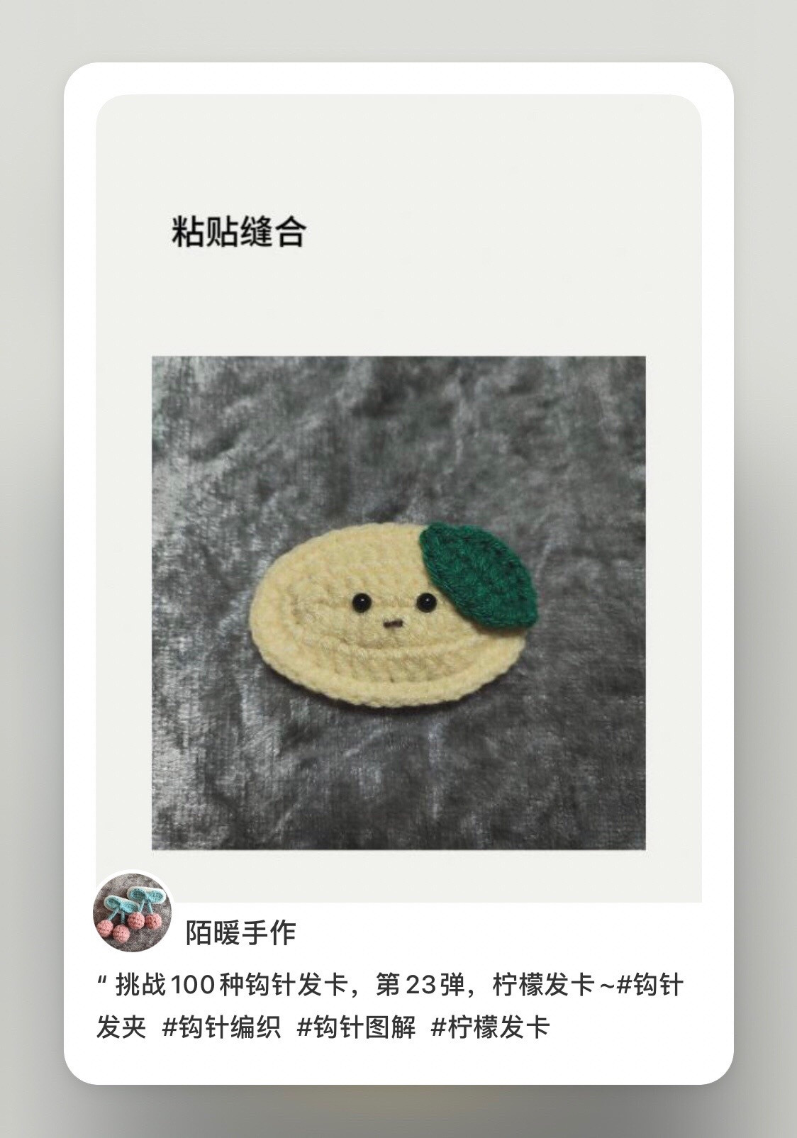 Crochet Lemon Hair Clip Pattern Tutorial