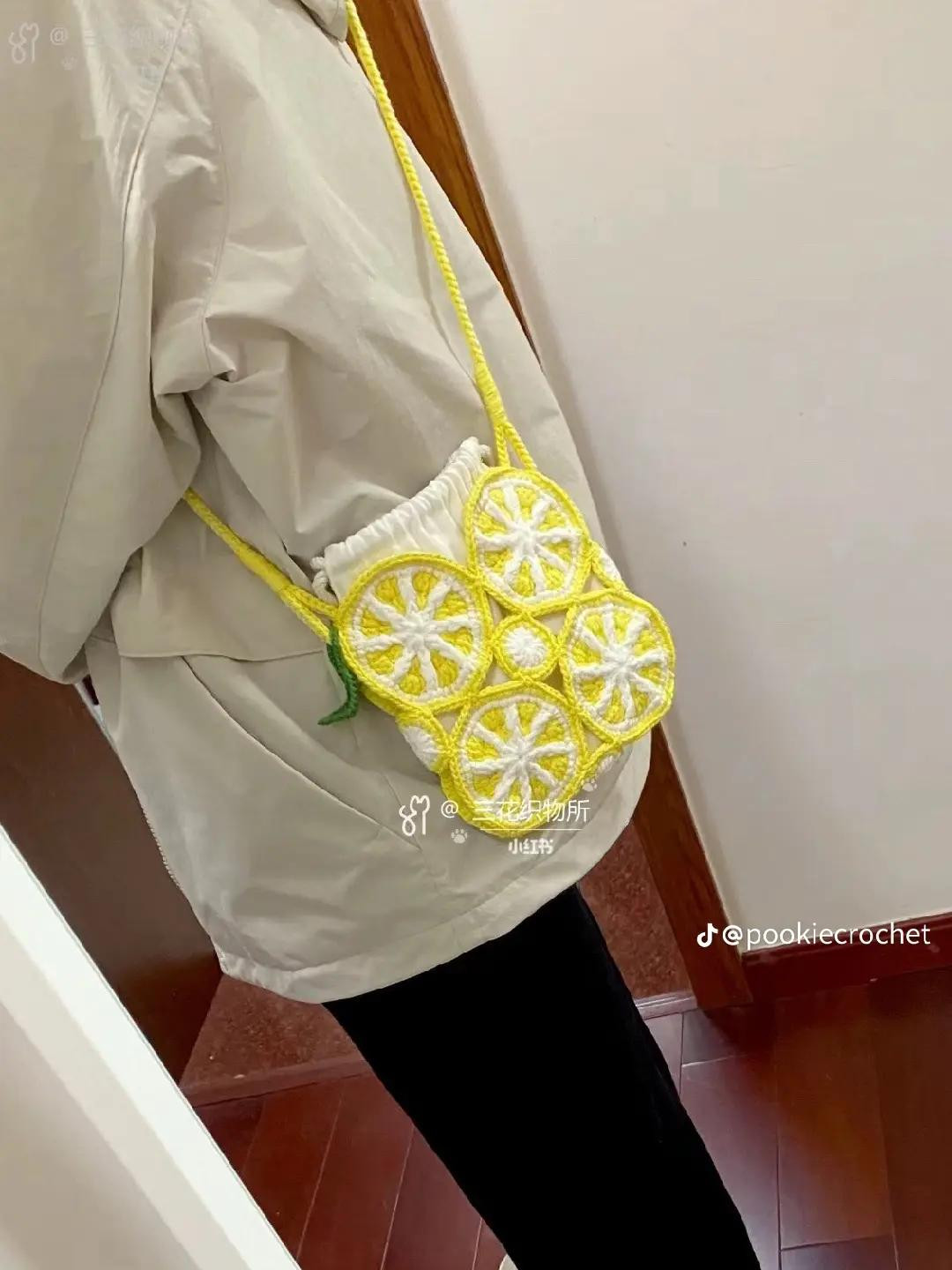 Crochet Lemon Slice Bag Flat Chart Pattern