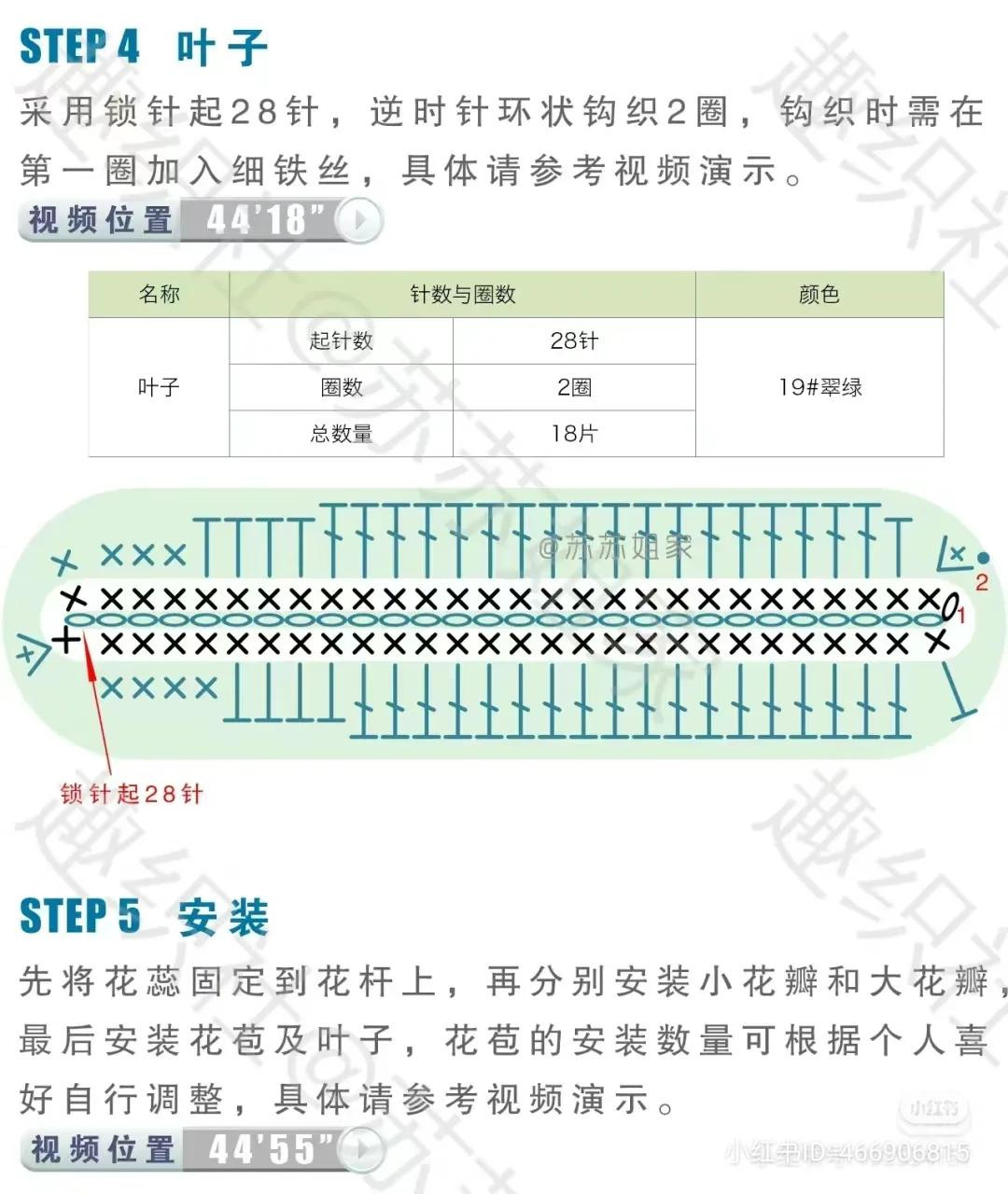 Crochet Lily Flower Pattern: Detailed Charts for Petals, Buds, Leaves and Assembly Instructions