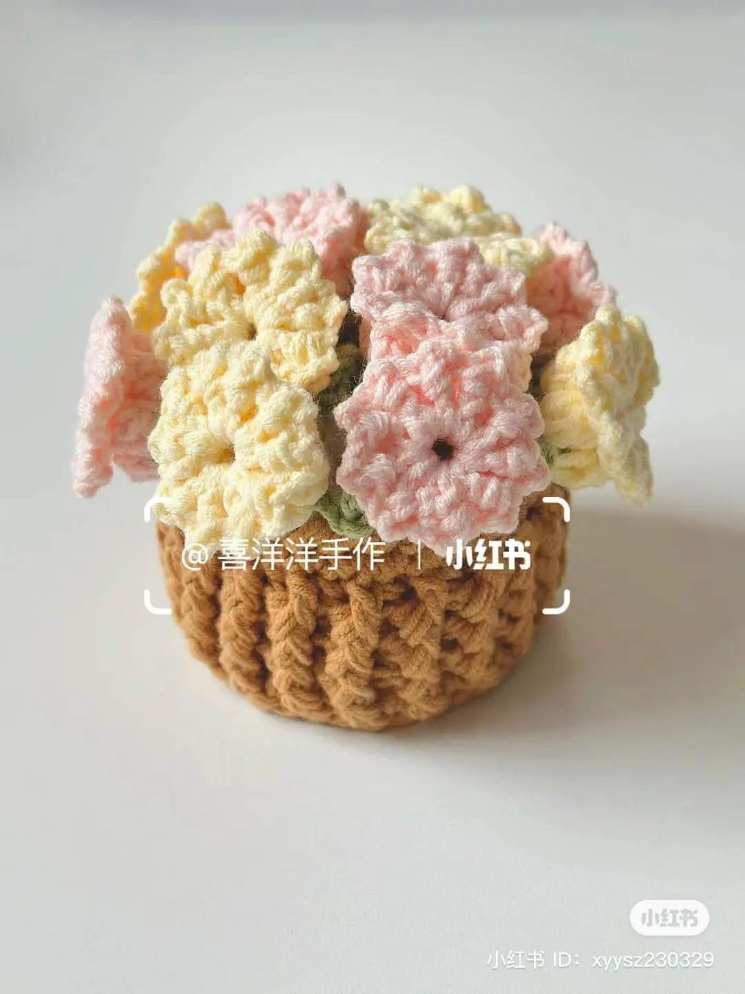 Crochet Lily of the Valley Coaster and Flower Bouquet Basket Pattern Chart