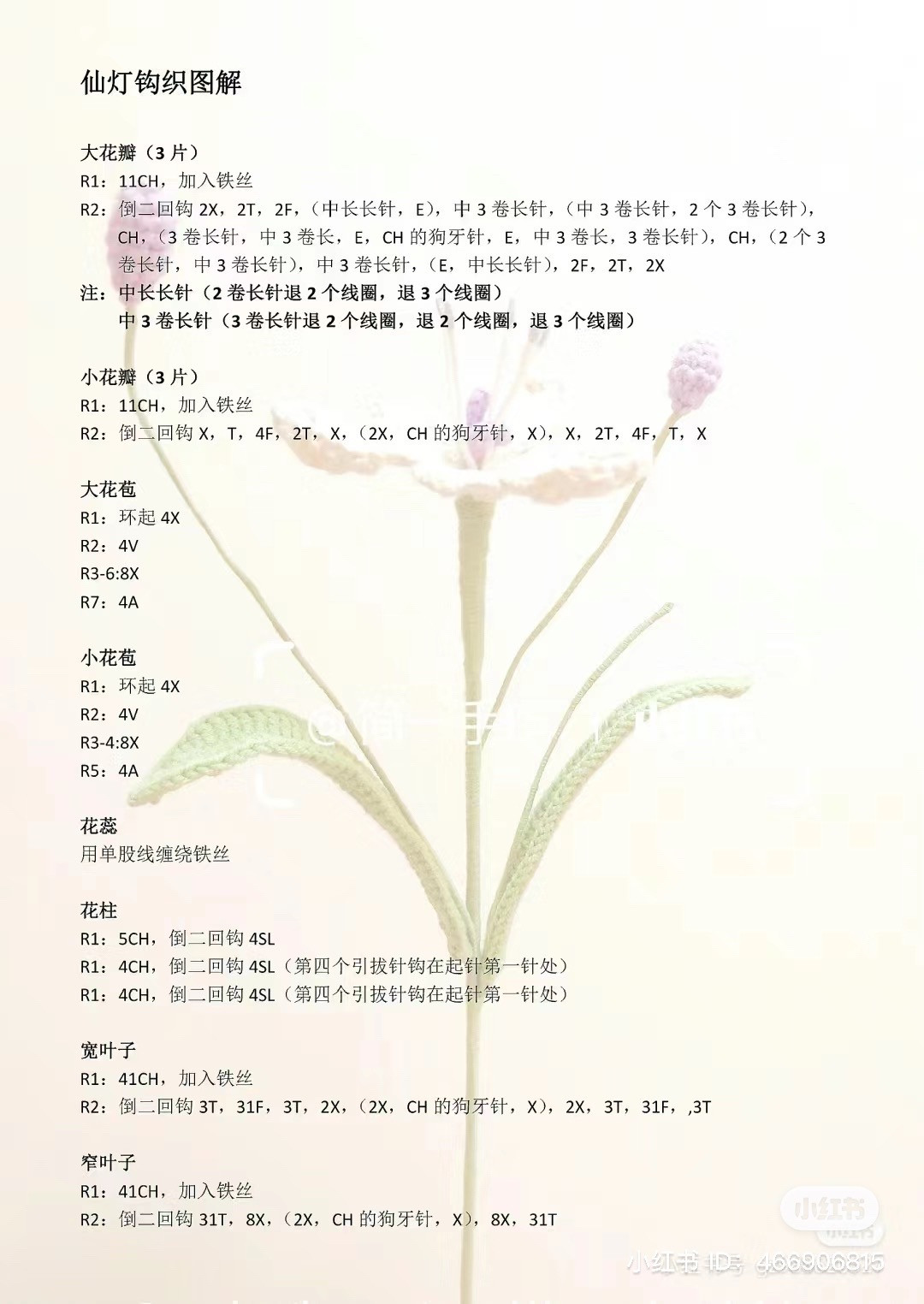 Crochet Lily of the Valley Flower Pattern Chart