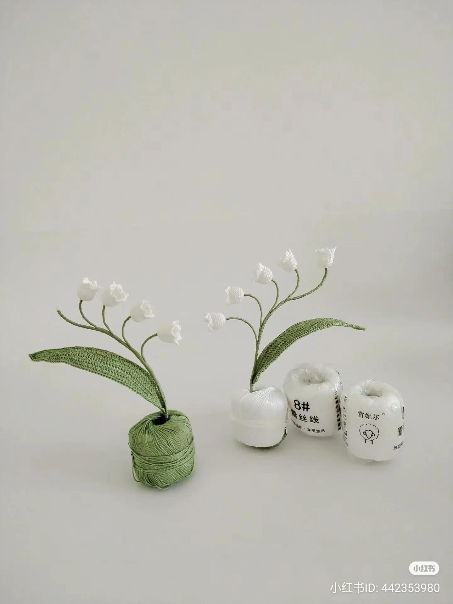 Crochet Lily of the Valley Flower Pattern Tutorial with Detailed Stitch Instructions and Yarn Materials