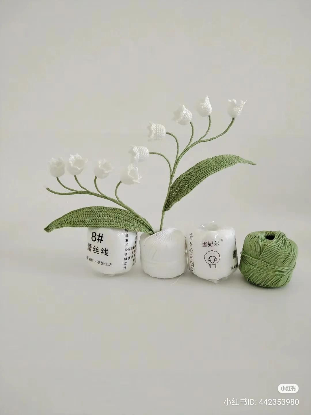 Crochet Lily of the Valley Flower Pattern Tutorial with Detailed Stitch Instructions and Yarn Materials