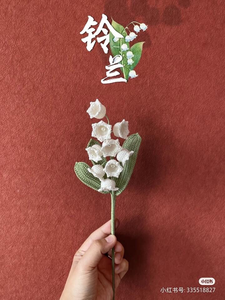 Crochet Lily of the Valley Flower Tutorial Pattern Chart