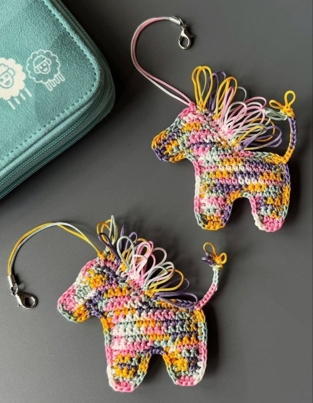 Crochet Lion Keychain Flat Chart Pattern