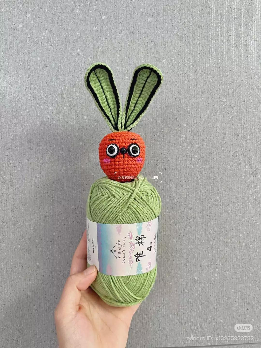 Crochet Long-Eared Radish Rabbit Pattern Chart