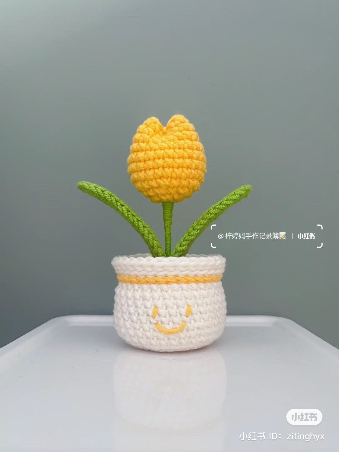 Crochet Lotus and Tulip Flower Pot Pattern Charts