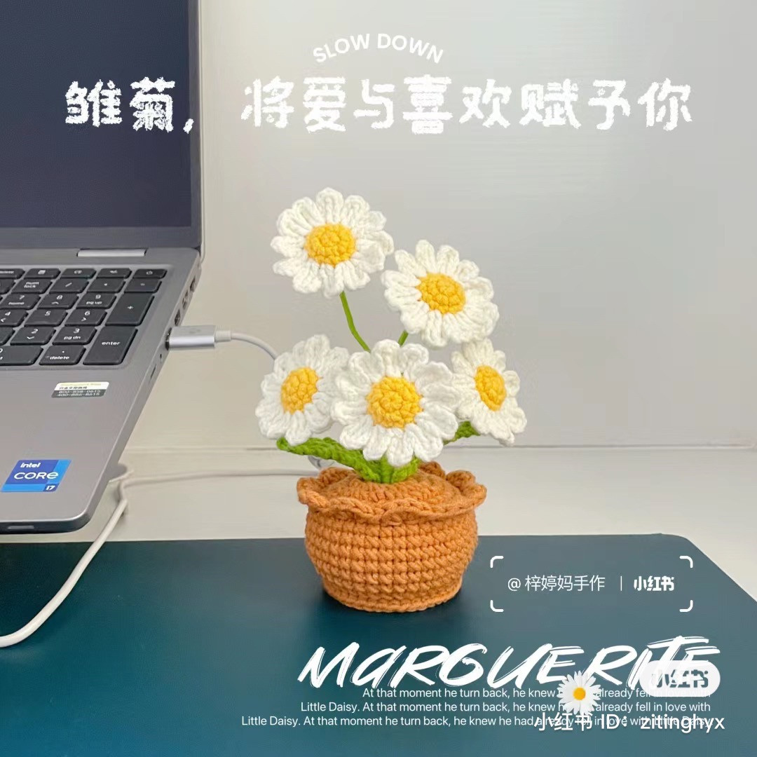 Crochet Lotus and Tulip Flower Pot Pattern Charts