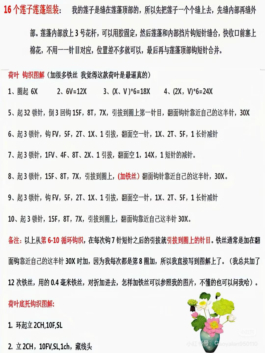 Crochet Lotus Flower Chart Pattern