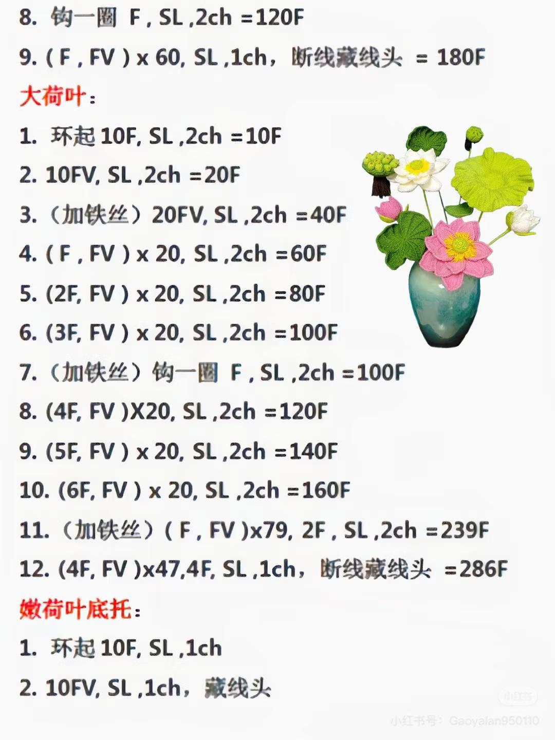 Crochet Lotus Flower Chart Pattern