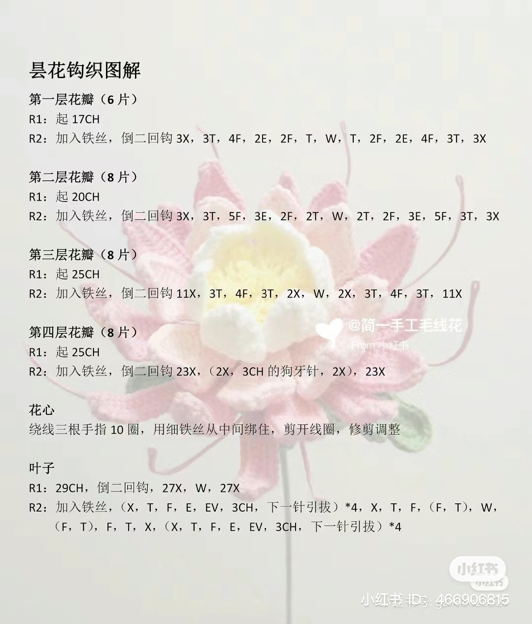 Crochet Lotus Flower Pattern Tutorial with Instructions