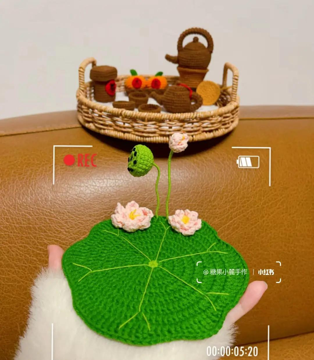 Crochet Lotus Leaf and Flower Chart Pattern