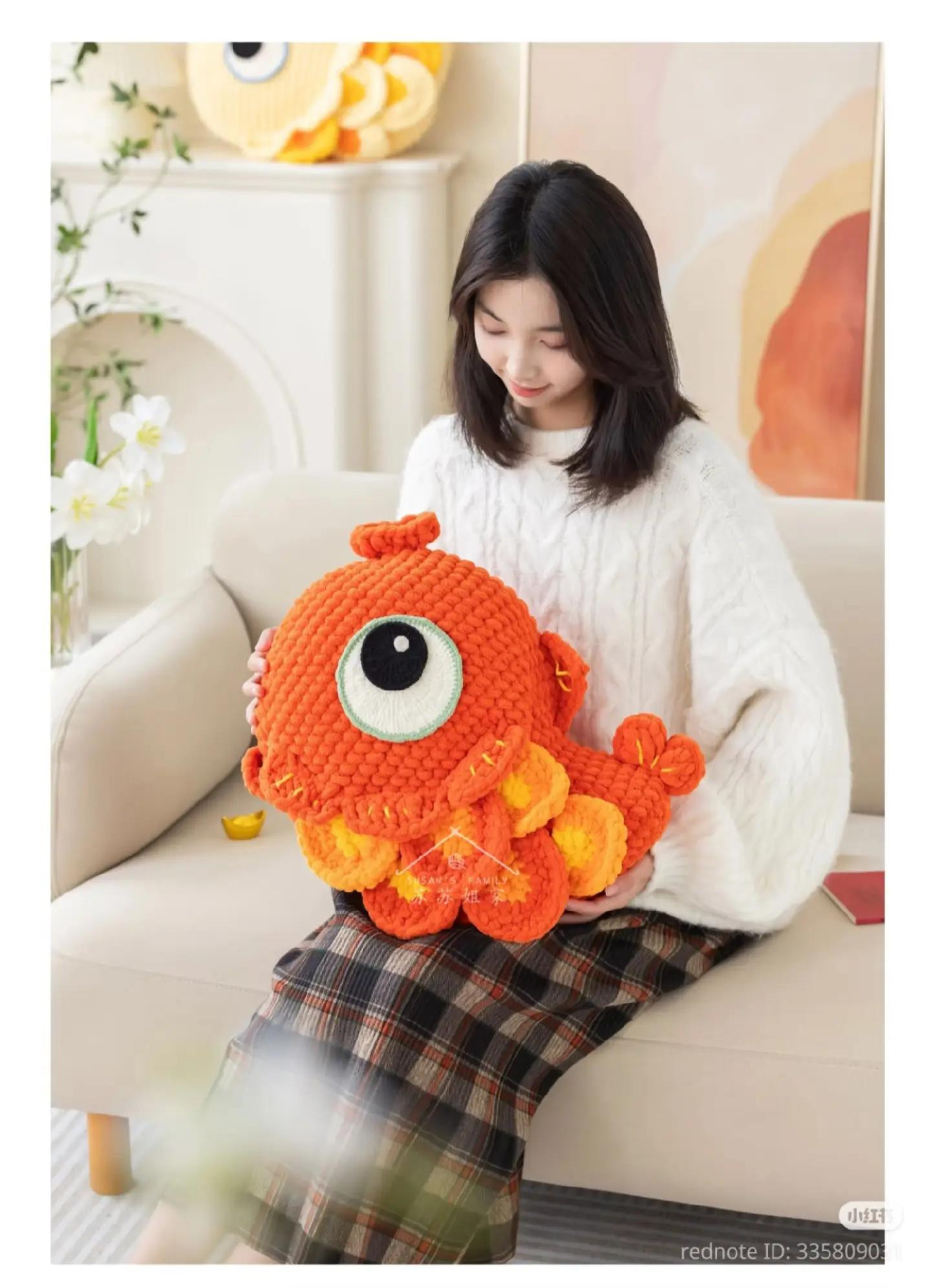 Crochet Lucky Carp Pillow Pattern with Chart