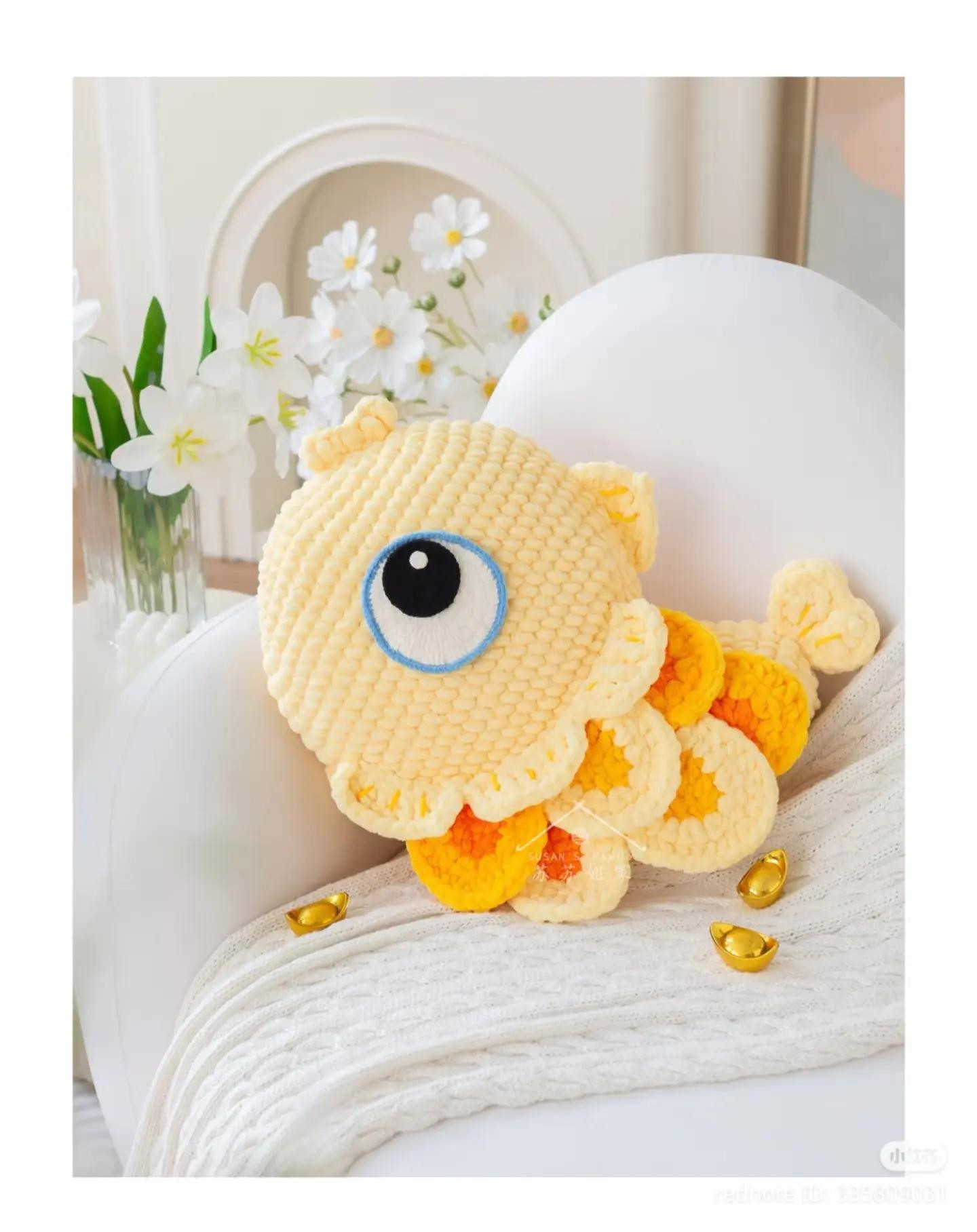 Crochet Lucky Carp Pillow Pattern with Chart