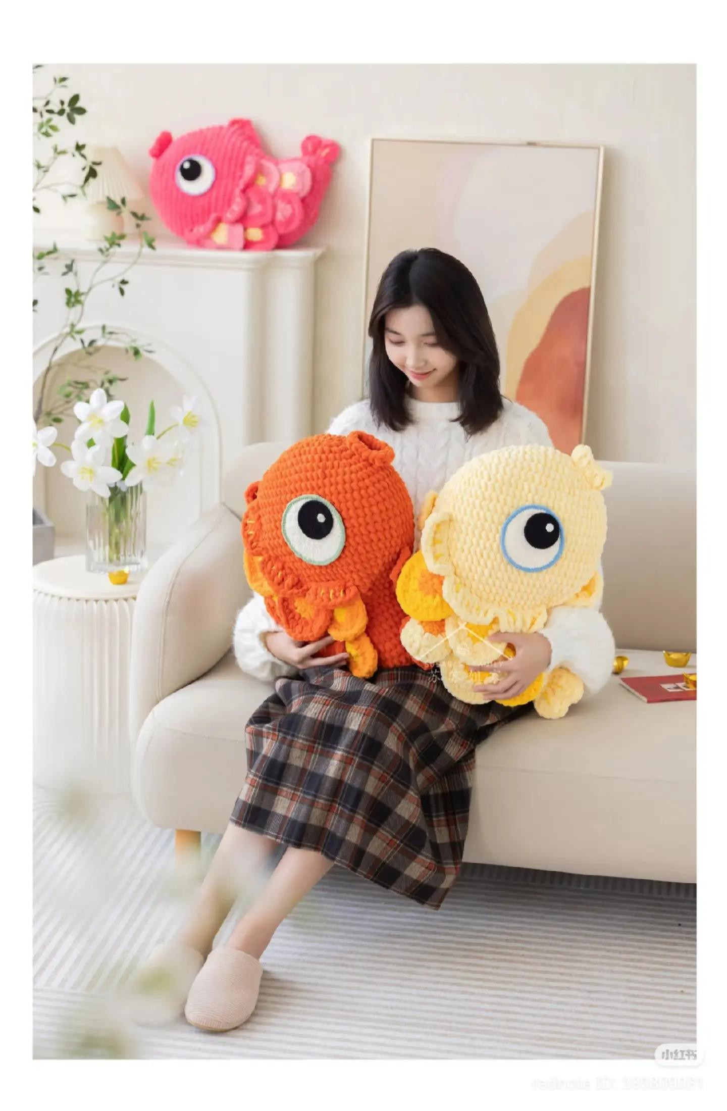 Crochet Lucky Carp Pillow Pattern with Chart