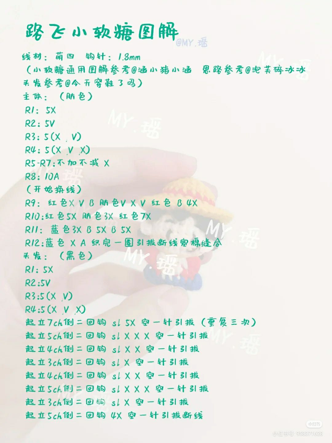 Crochet Luffy Amigurumi Doll Pattern