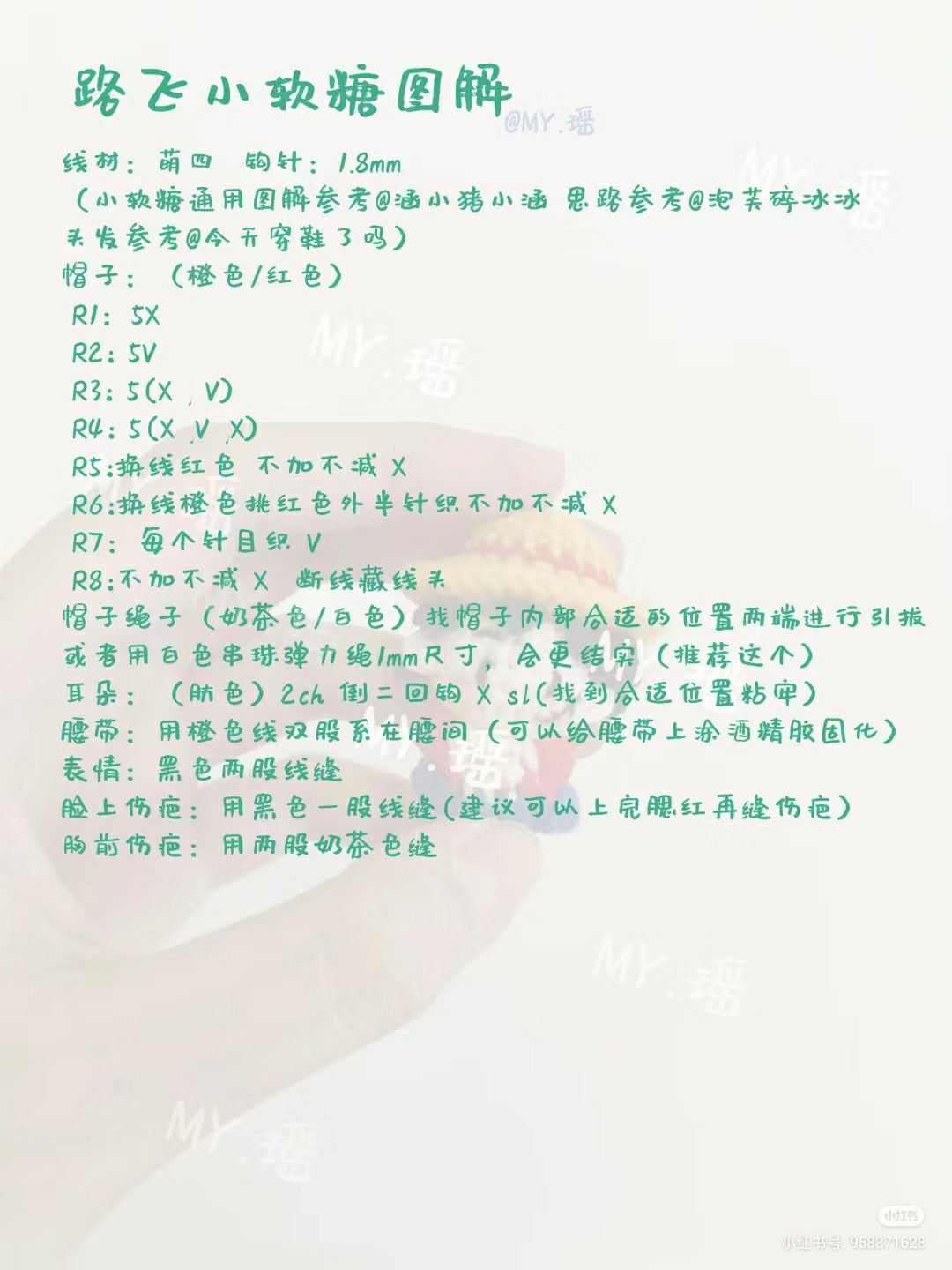 Crochet Luffy Amigurumi Doll Pattern