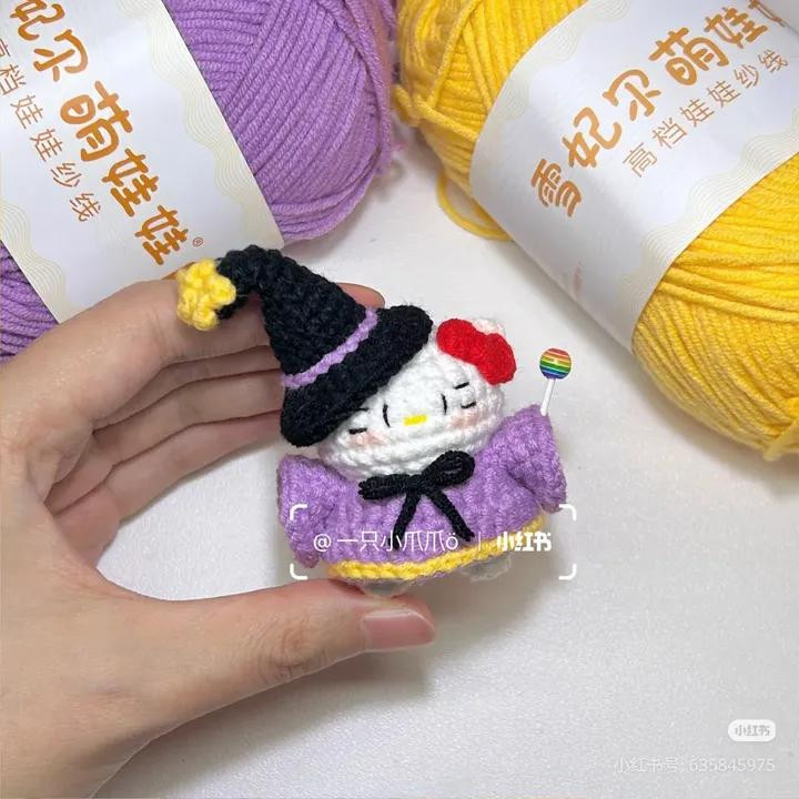 Crochet Magic Kitty Witch Amigurumi Pattern Chart