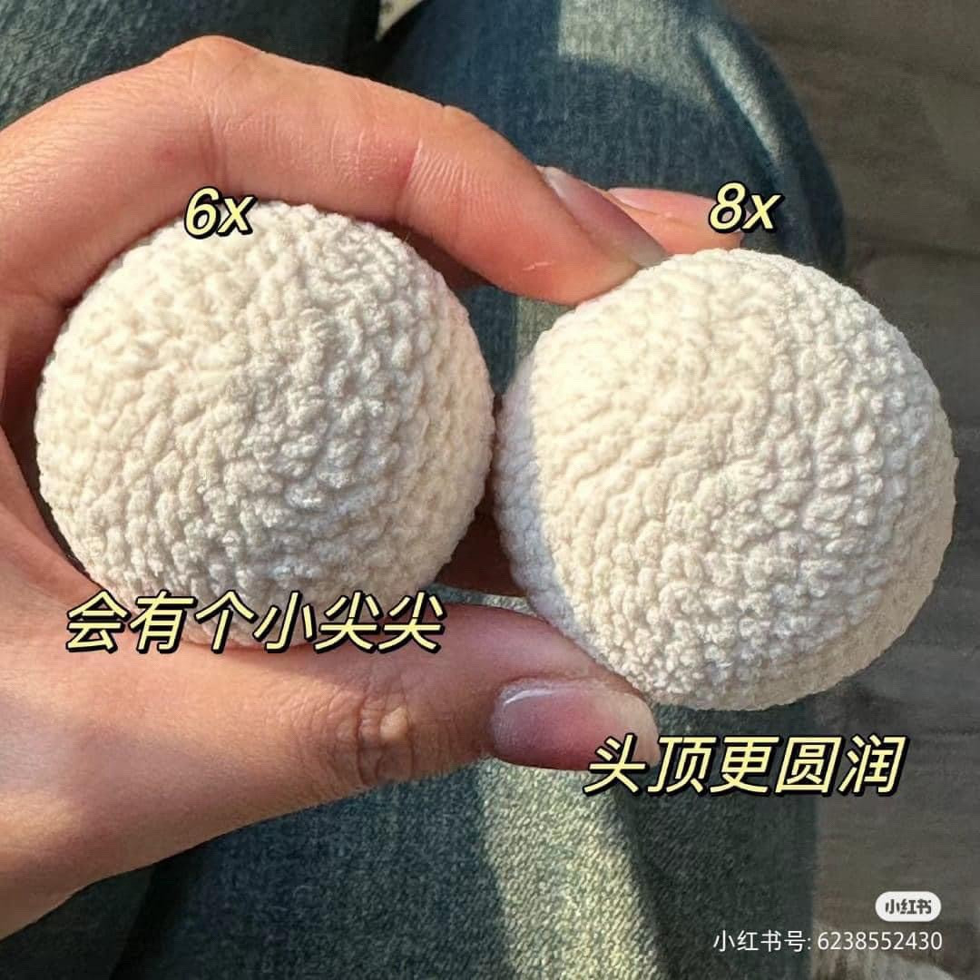 Crochet Magic Ring Comparison: 6st vs 8st for Round Head Shape