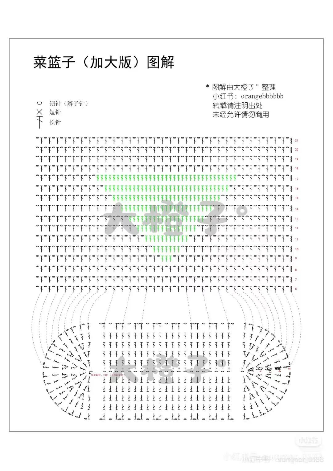 Crochet Market Tote Bag Chart - Large Version Pattern