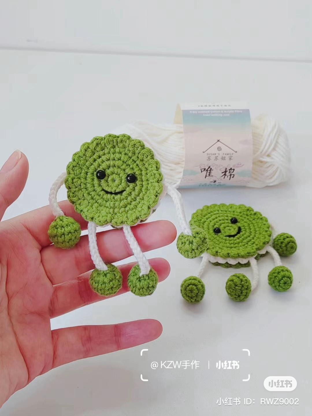 Crochet Matcha Cookie Amigurumi Pattern Tutorial