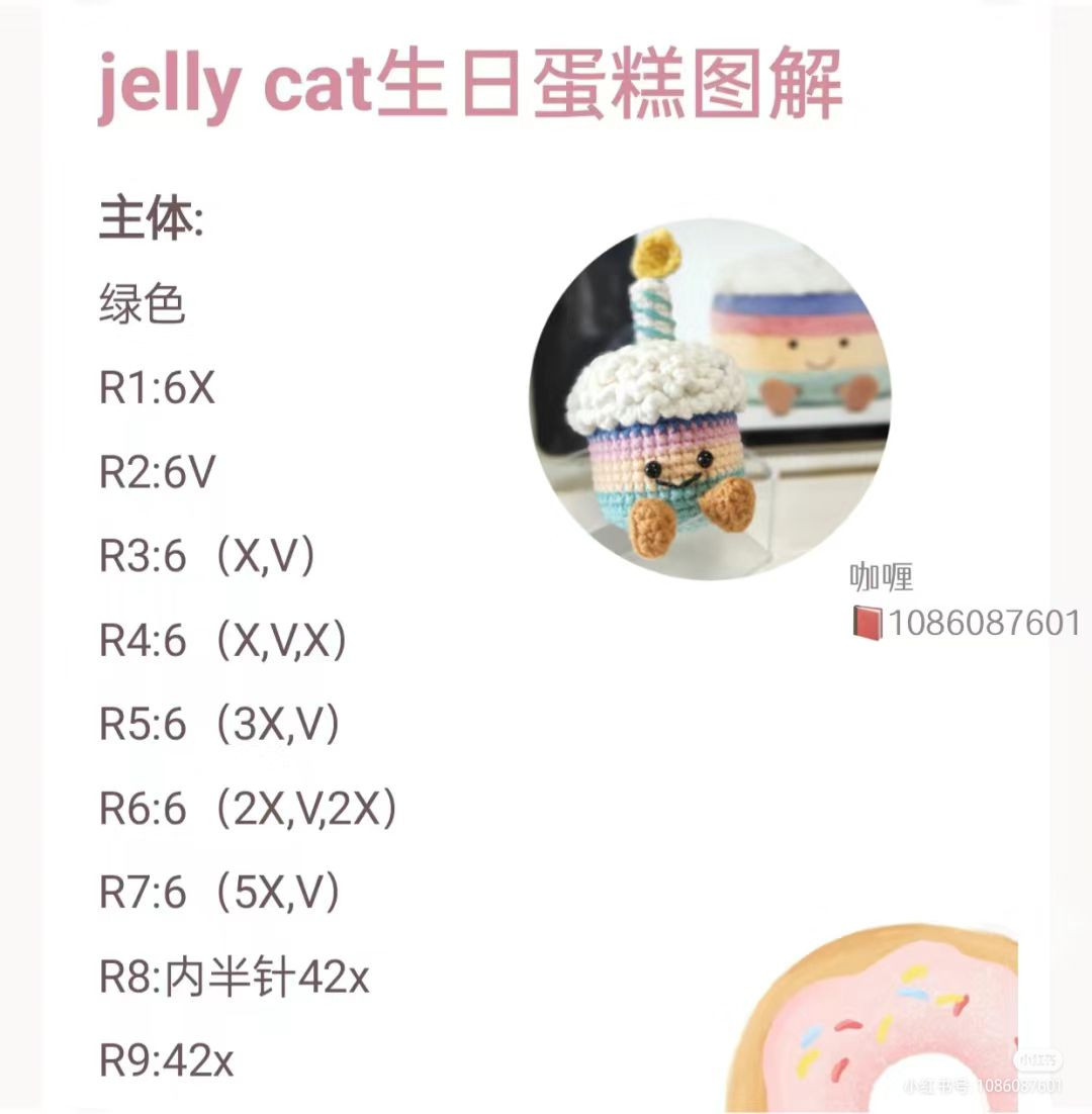 Crochet Matcha Latte and Croissant Bread Doll Pattern Chart