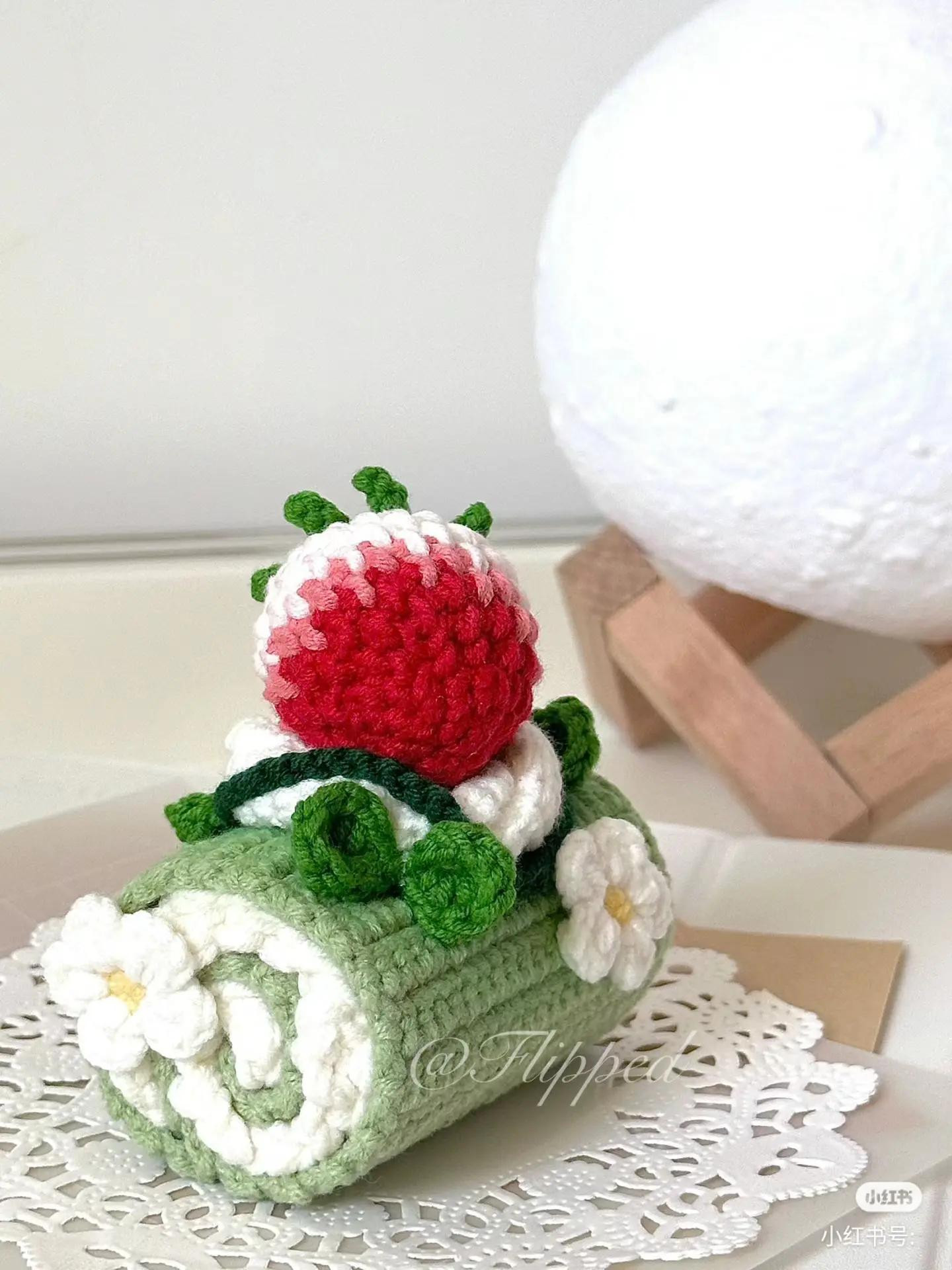 Crochet Matcha Strawberry Roll Tutorial Chart