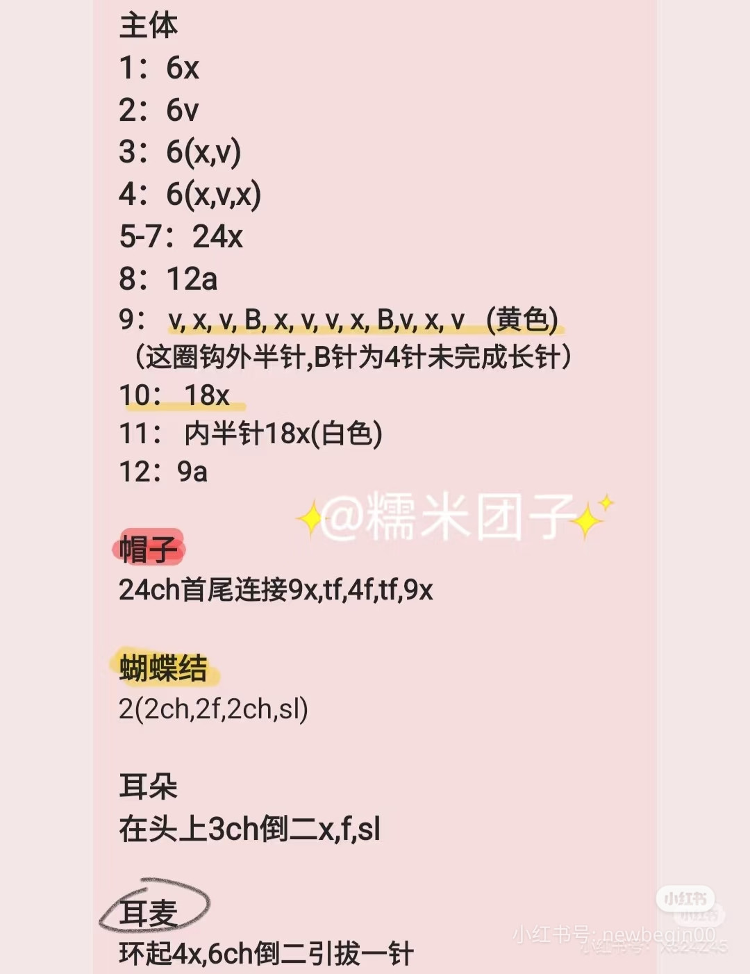 Crochet McDonald's Happy Meal Amigurumi Pattern Chart