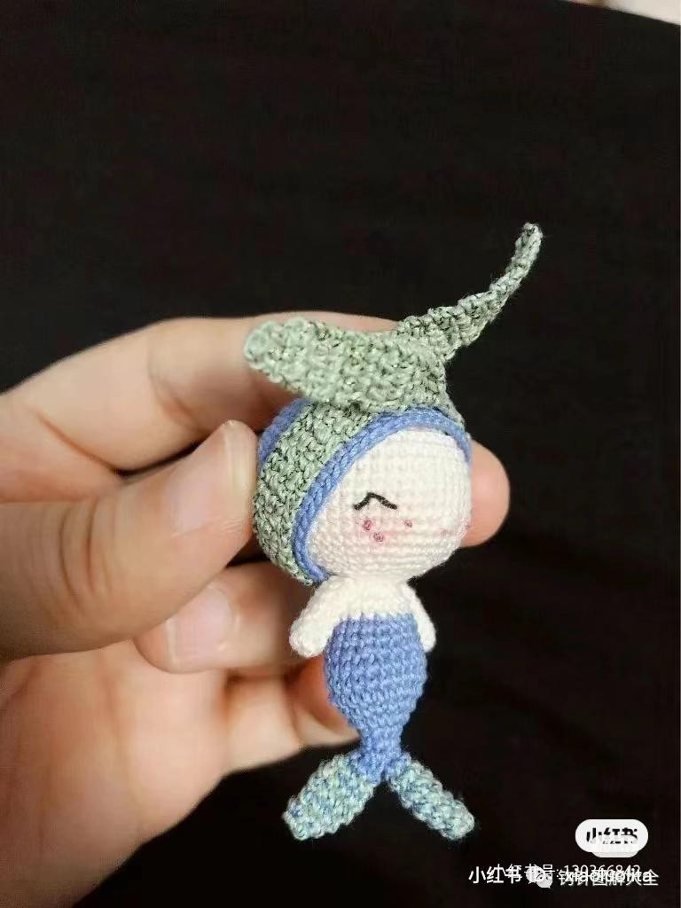 Crochet Mermaid Doll with Ribbon Headband Pattern Chart