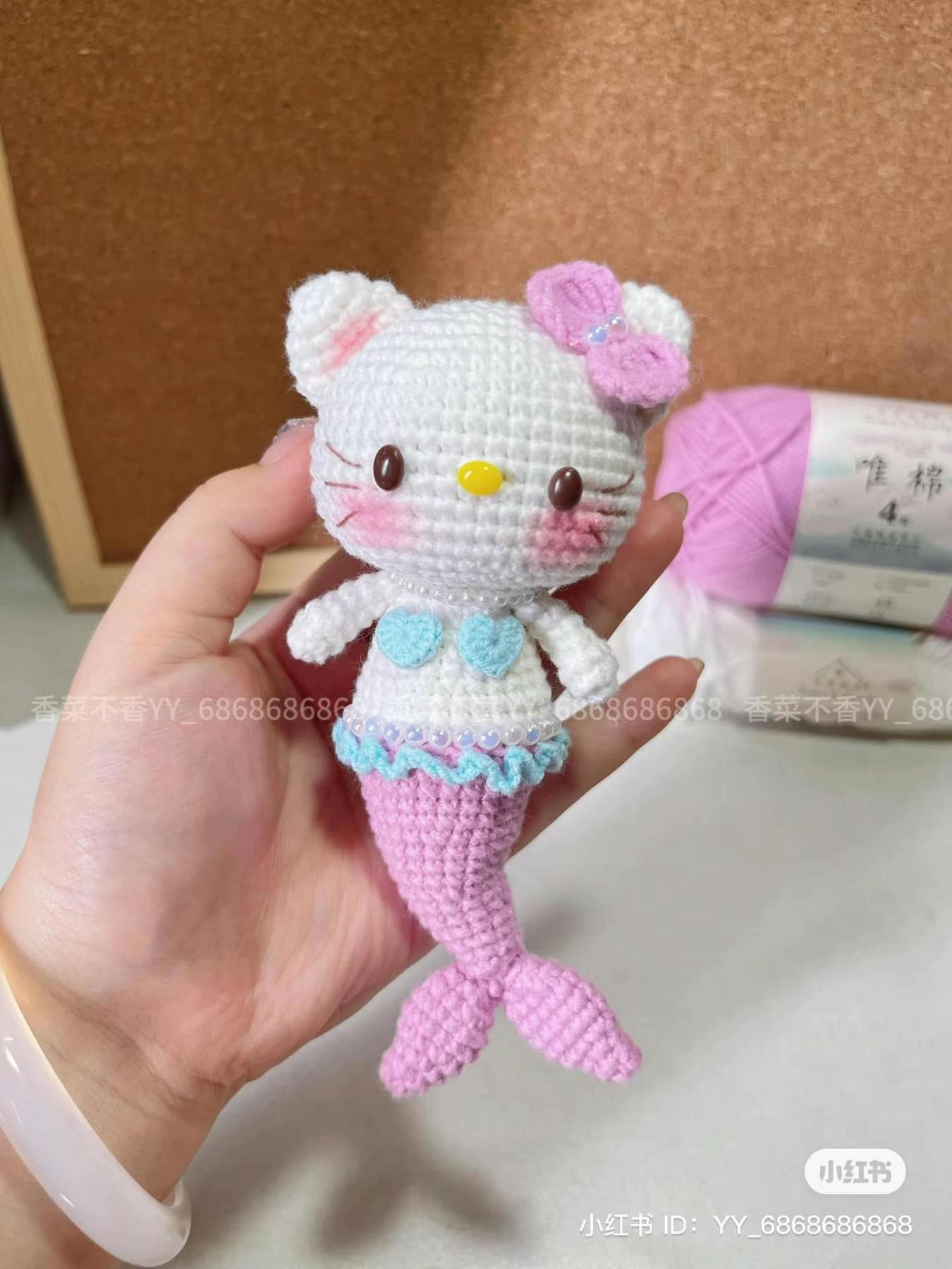 Crochet Mermaid Kitty Amigurumi Pattern Chart