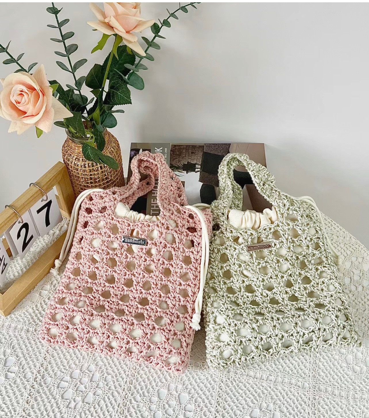 Crochet Mesh Bag Flat Chart Pattern